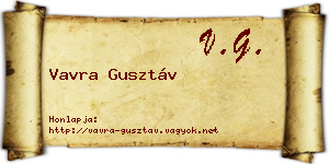 Vavra Gusztáv névjegykártya
