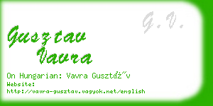 gusztav vavra business card